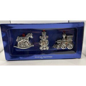REED & BARTON 7225 TOYLAND MINI ORNAMENTS - SILVERPLATED - THREE NEW IN BOX